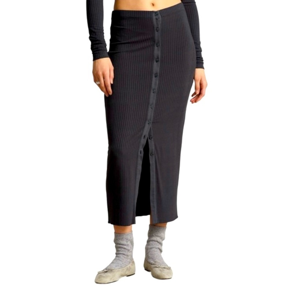 Nwt Polo Ralph Lauren knit button skirt classic casual spring maxi rib 90s  $200